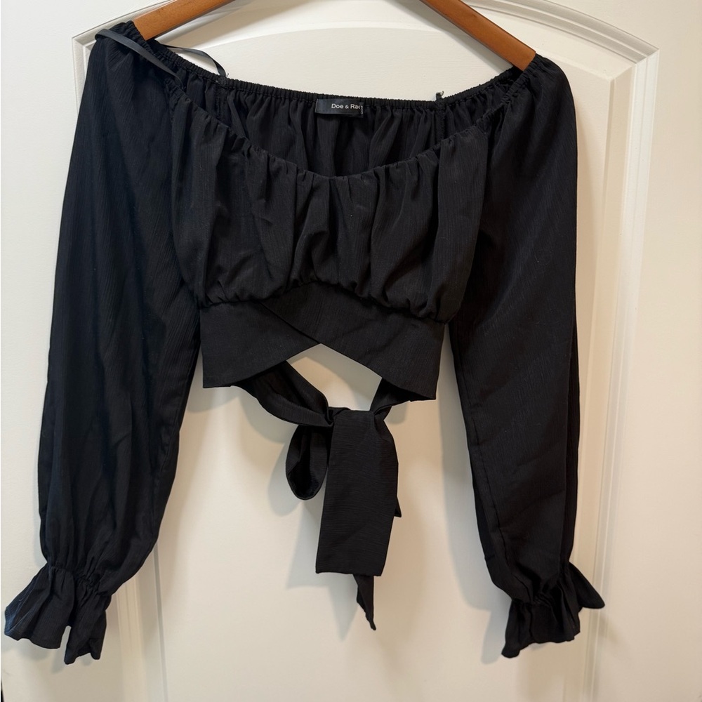 Elegant Black Blouse with Subtle Detailing